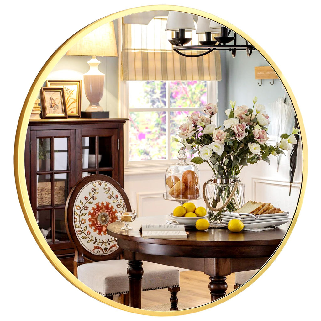 24 Inch Round Mirror-Gold Circle Mirrors