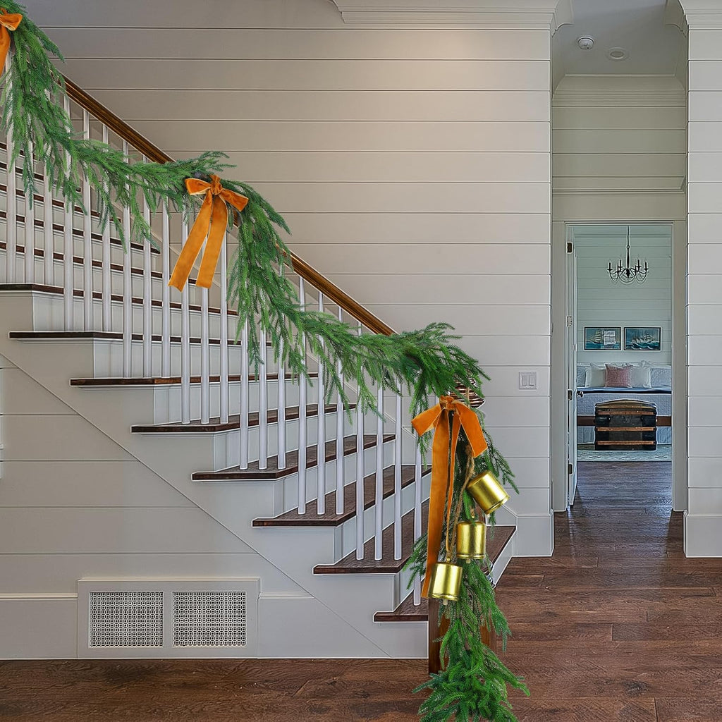 1 Pcs 18 Feet Christmas Norfolk Pine Garland Realistic Artificial Faux Greenery Cedar Garland for Mantle Holiday