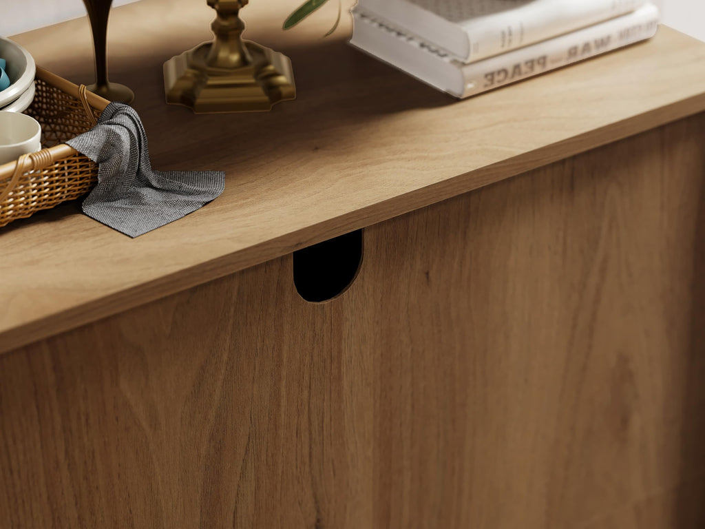 Buffet Sideboard Cabinet Farmhouse Modern 2 in 1 Storage Cabinet with Adjustable Shelves, Coffee Bar, Living Room