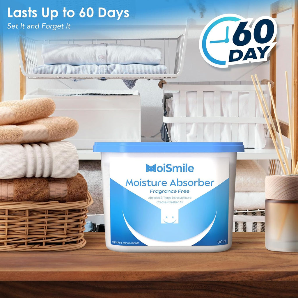 Moisture Absorbers, Efficient Humidity Absorber ＆ Odor Eliminator Boxes, Refillable Car Dehumidifier for Closet