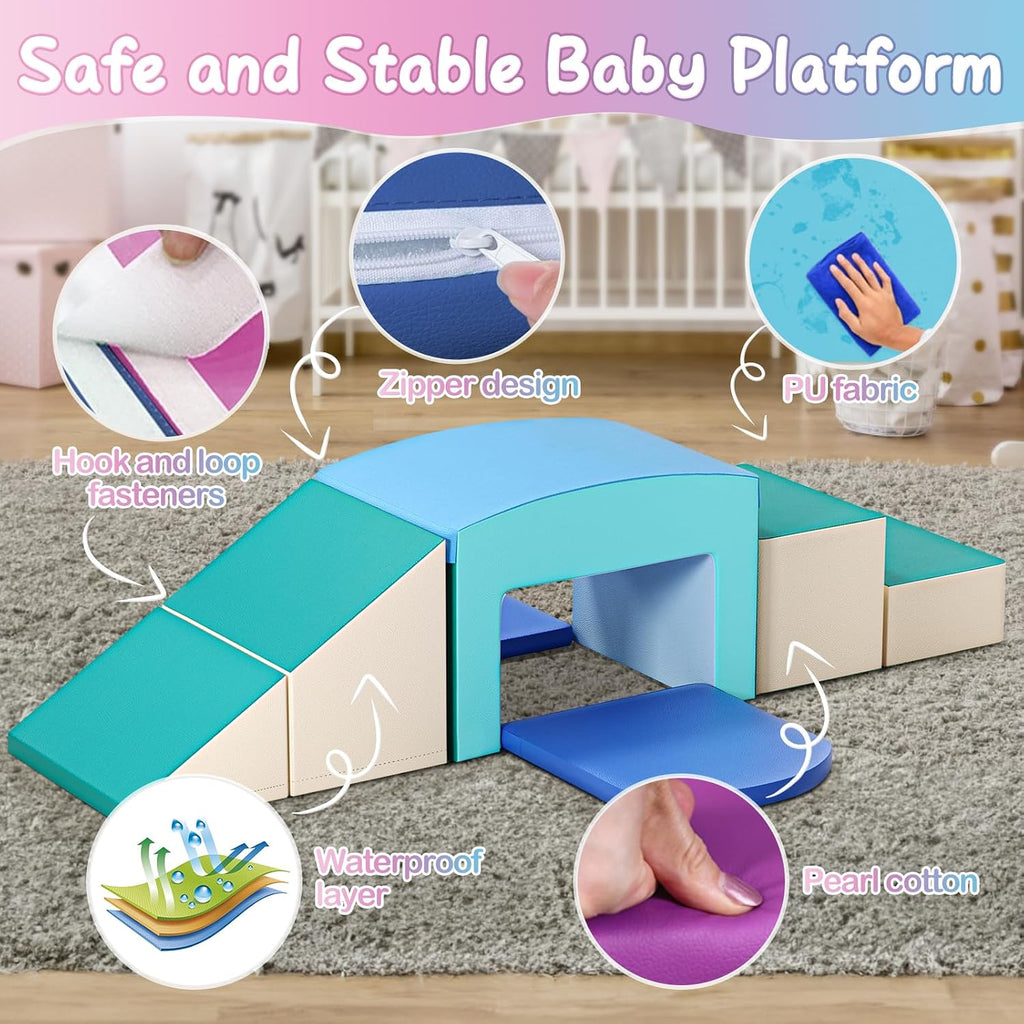 Foam Climbing Blocks for Toddlers - Soft Play Set for Toddlers 1- Climbing Toys - Baby Climbing Gym Foam
