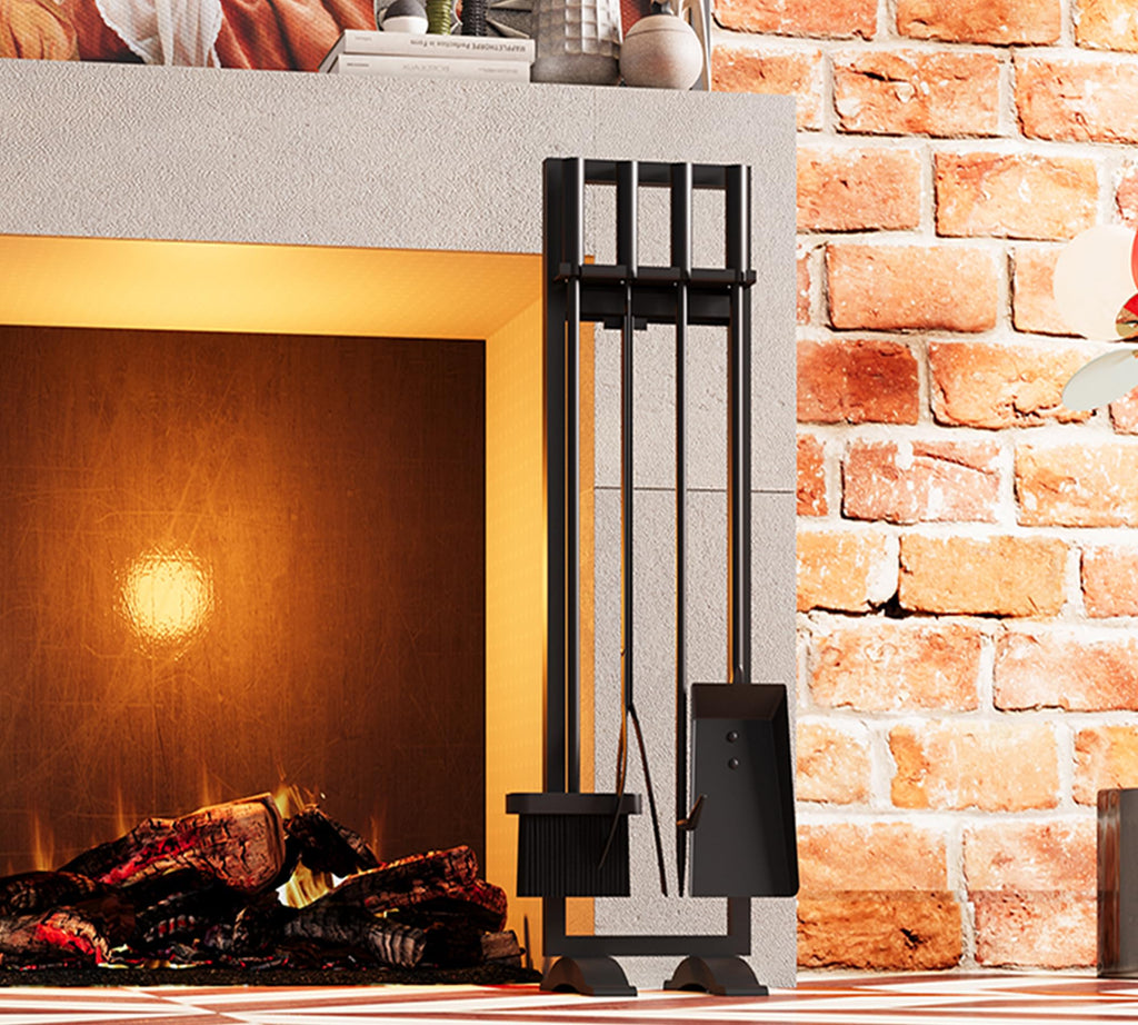 5-Piece Wrought Iron Indoor Fireplace Tools Set