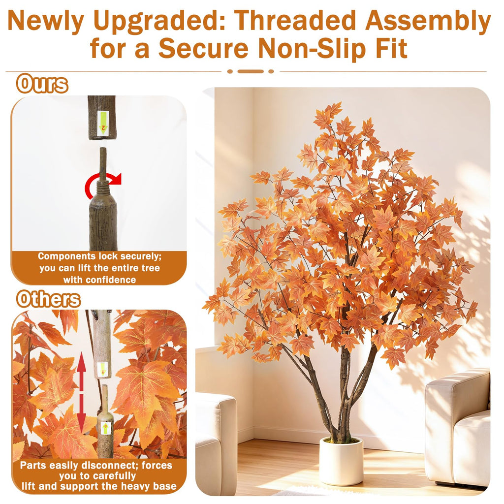 Artificial Fall Maple Tree 5FT, Indoor Outdoor Faux Tree
