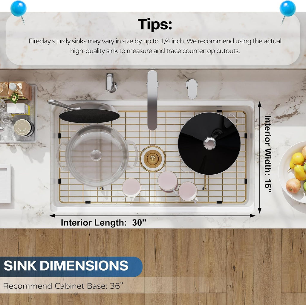 33 White Undermount Kitchen Sink Workstation, Topmount & Undermount Kitchen Sink 33x19 inch White Porcelain Ceramic