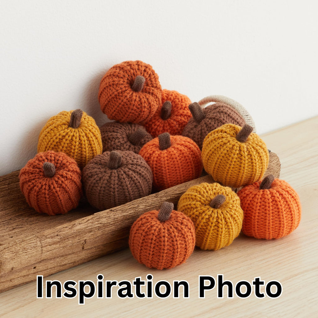 Mini Knit Pumpkins Set of 5 (Mini Orange Set)