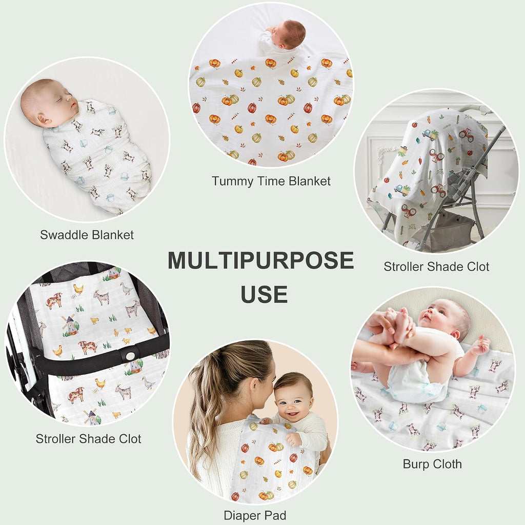 Muslin Swaddle Blankets, Baby Receiving Blanket