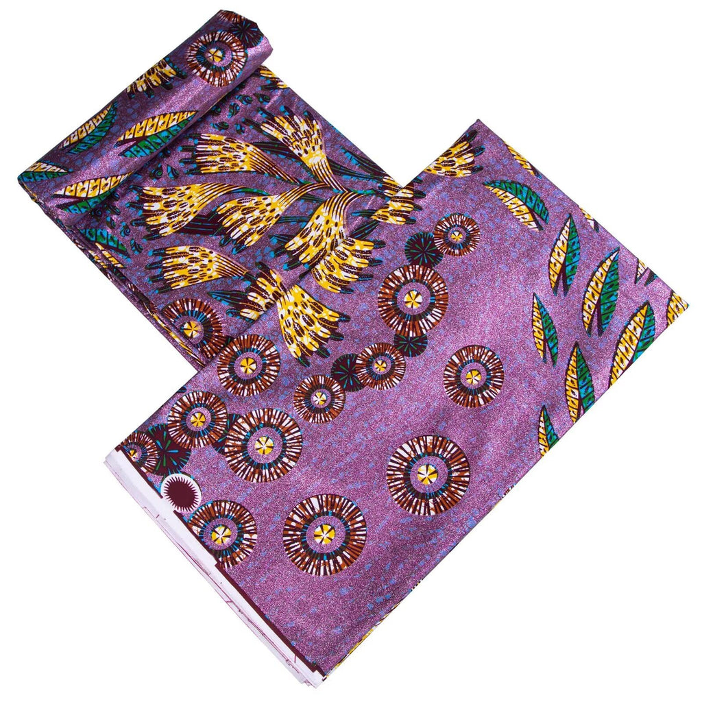 African Fabric 100% Cotton African Ankara Print Kente Gold Stamping Fabric 3 Yards One Piece 1576