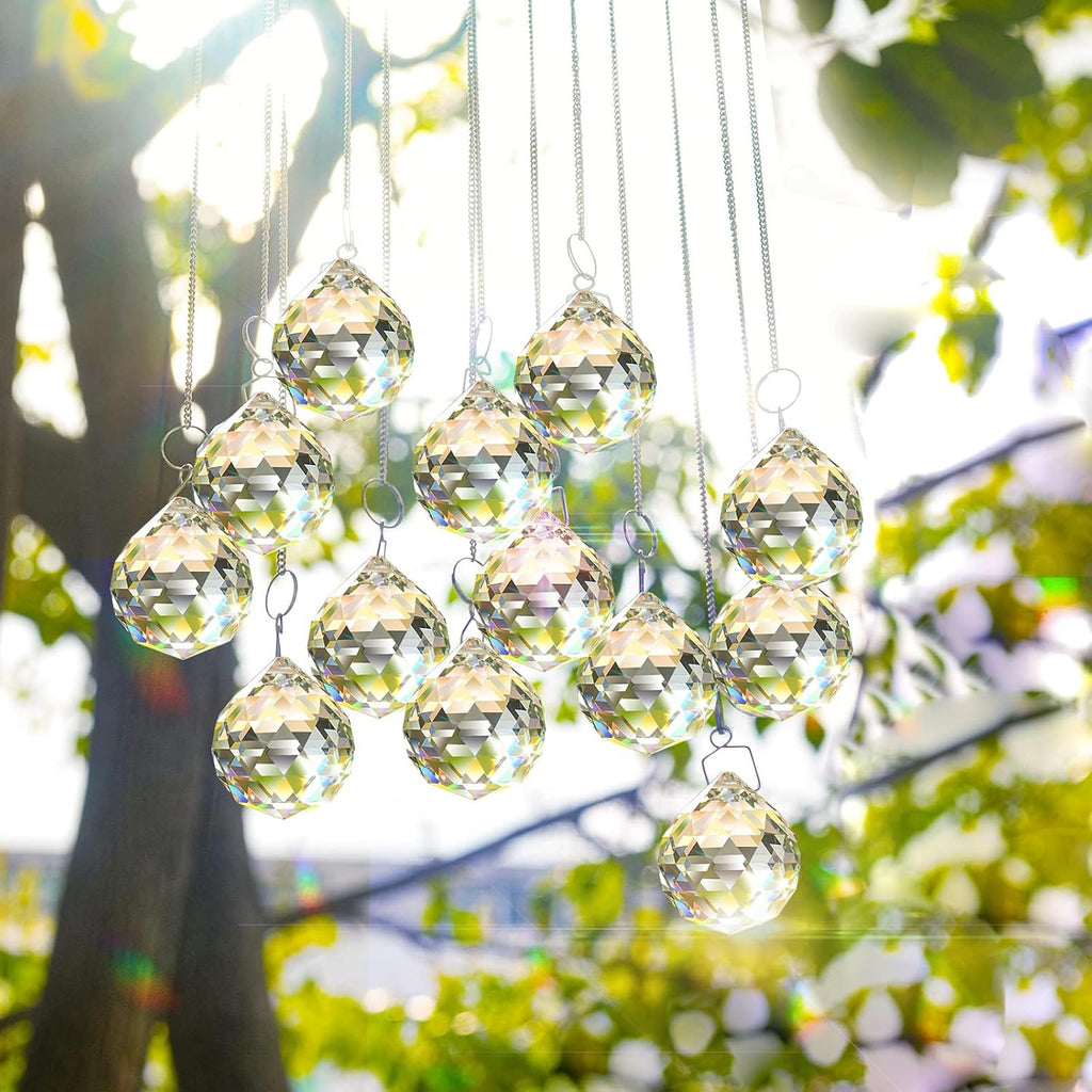 40mm Clear Crystal Ball Prism Sunshine Catcher Rainbow Pendants Maker, Hanging Crystals Prisms for Windows