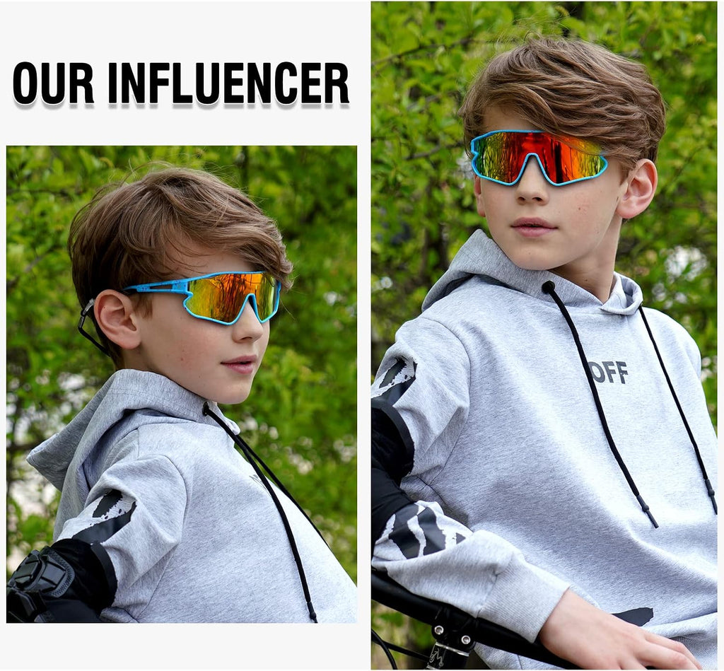 Kids Polarized Sports Baseball Sunglasses -, UV Protection