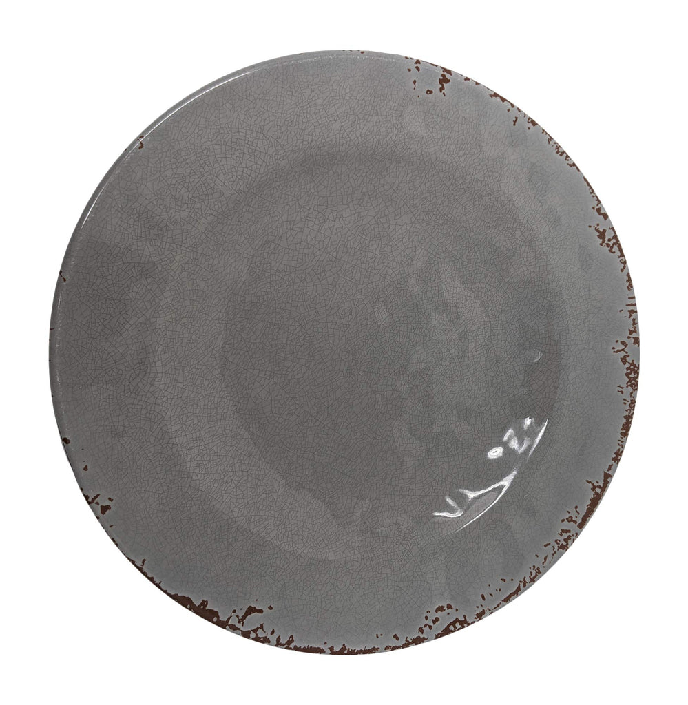 12 Piece Rustic Farmhouse Melamine Dinnerware Set, Service for 4 (Gray)
