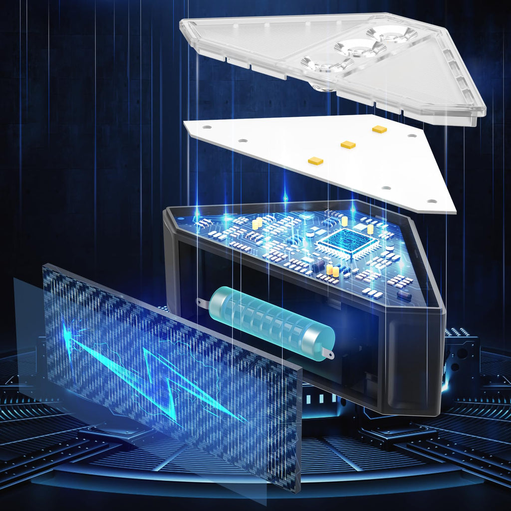 Solar Step Lights for Outside Waterproof, 8 Pack Outdoor Deck Steps Lights, Triangle Solar Stair Light for Outside