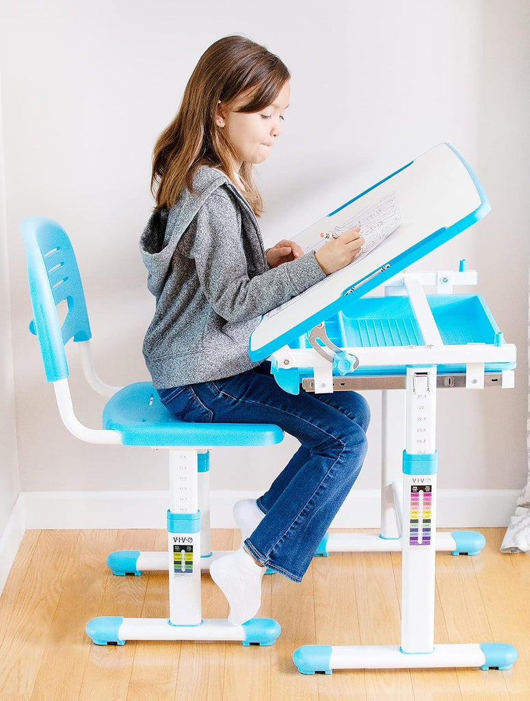Blue Children's Desk and Chair Set, DESK-V201B