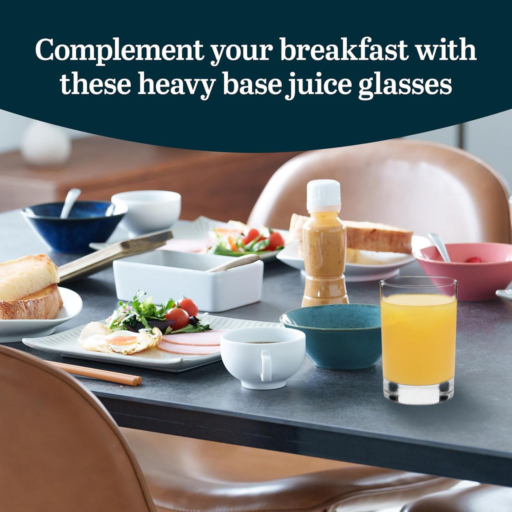 Fruit Juice Glasses, Heavy Base Glass Drinking Glasses Set of 8, Breakfast Juice Cups, Everyday Clear Drinking Glass