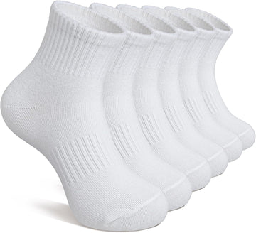 Kids Ankle Athletic Socks Boys Girls Youth Teen Quarter Cotton Sports Running Mini Crew Sock 6 Pairs