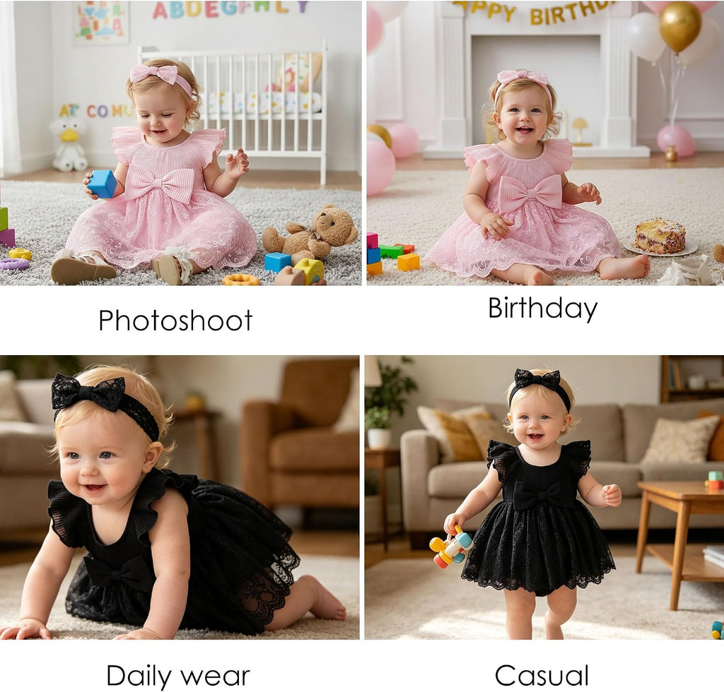 Baby Girl Romper Ribbed Tutu Photography Dress