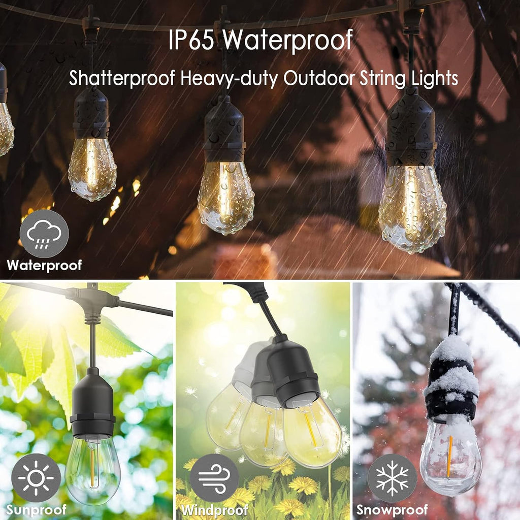 200FT String Lights for Outside LED Patio Lights Outdoor Waterproof