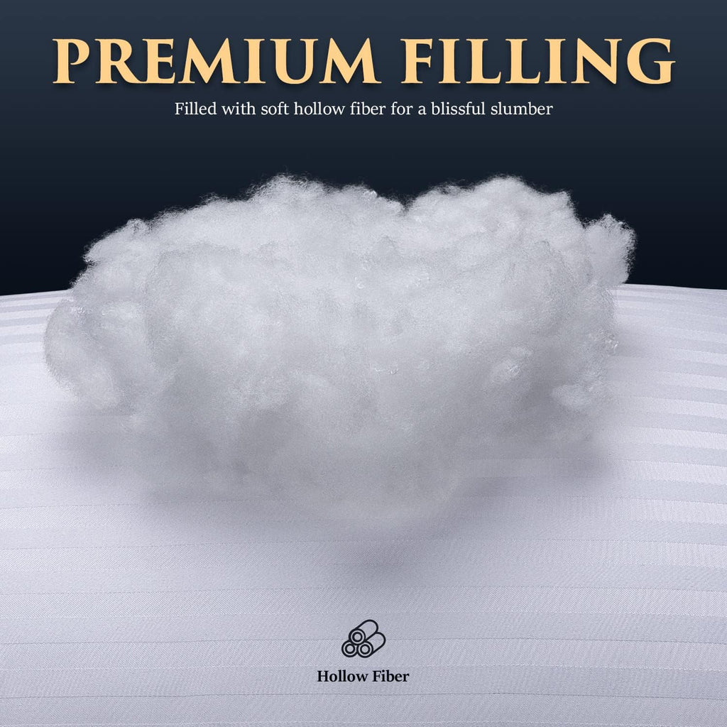 Bed Pillows for Sleeping Queen Size - Hotel Quality Set of 2 - Breathable Cooling Down Alternative Microfiber Filled
