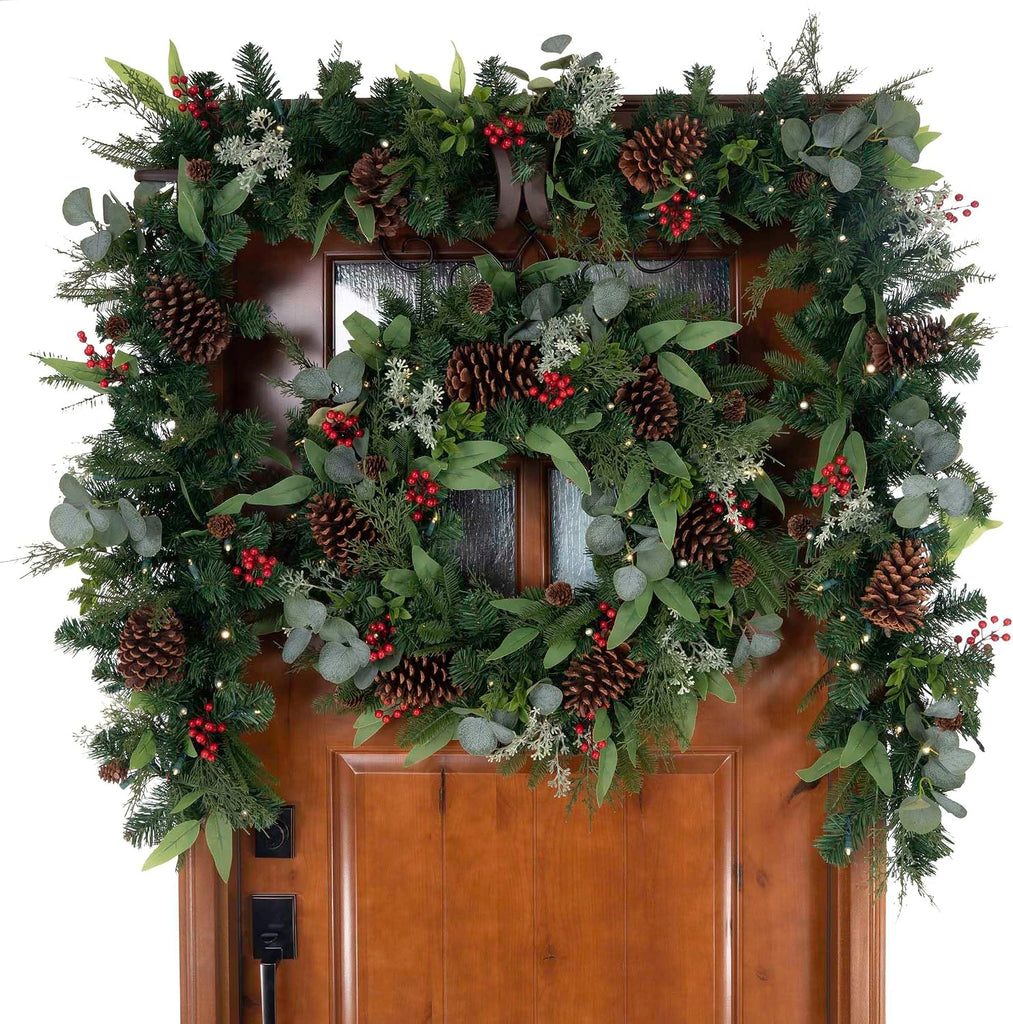 30 Inch Pre-Lit Artificial Christmas Wreath, Christmas Woods