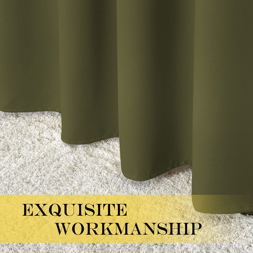 Blackout Curtains 120 inch Length for Sliding Glass Door, Grommet Thermal Insulated Room Darkening Sound Reducing