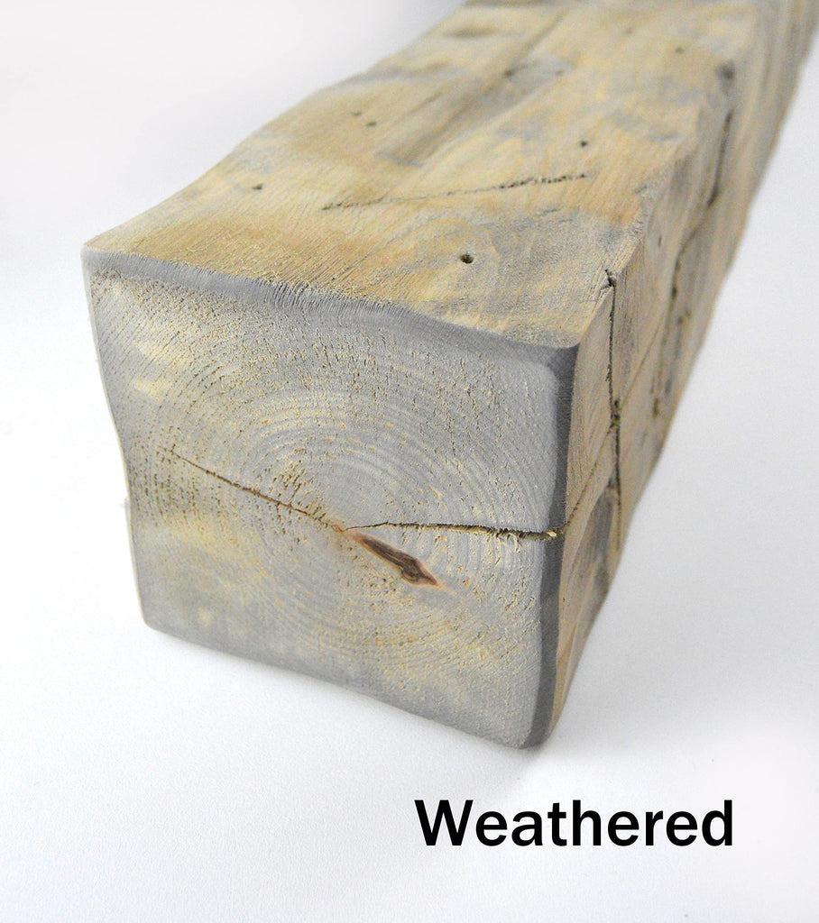 Rustic Hand Hewn Barn Beam Mantel (6 x 6 x 48 inches Long, Unfinished)