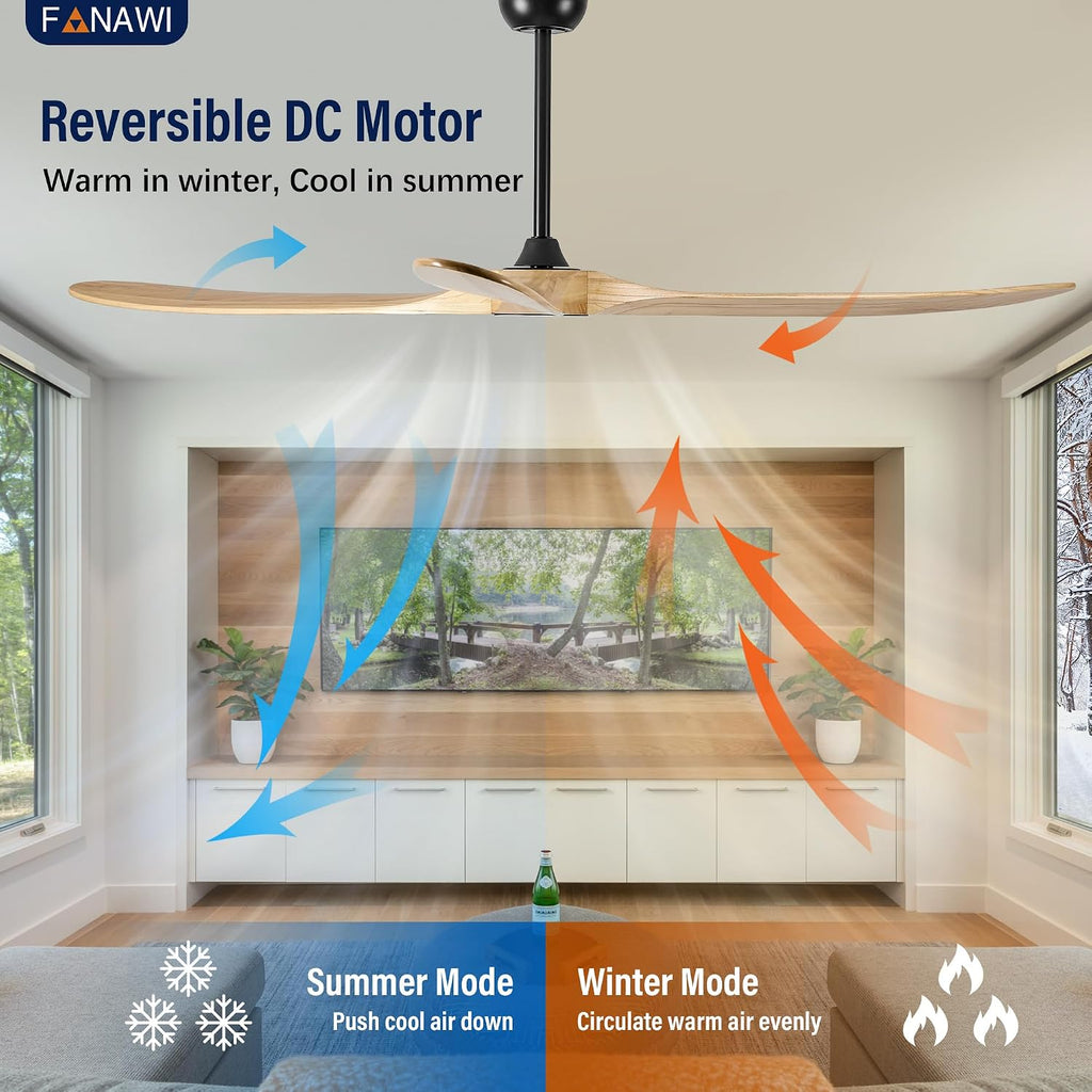 Inspired Maverick Style 84" wood ceiling fan, Matte Black