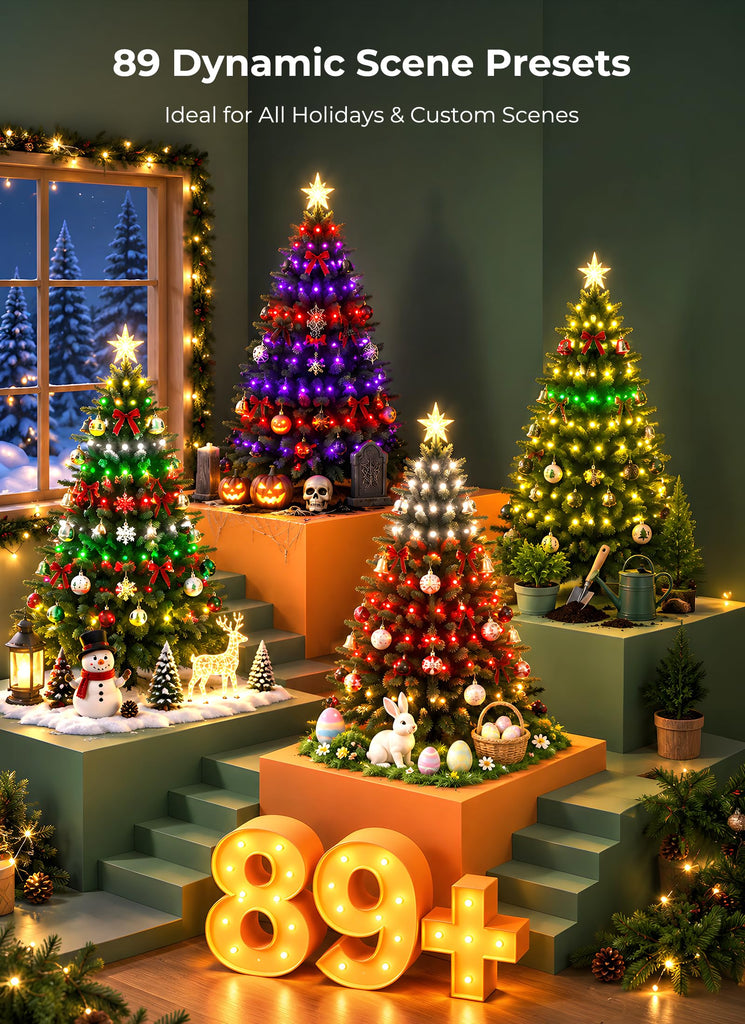 7.5-ft Smart Prelit Christmas Trees with 400 LED Lights, App Control