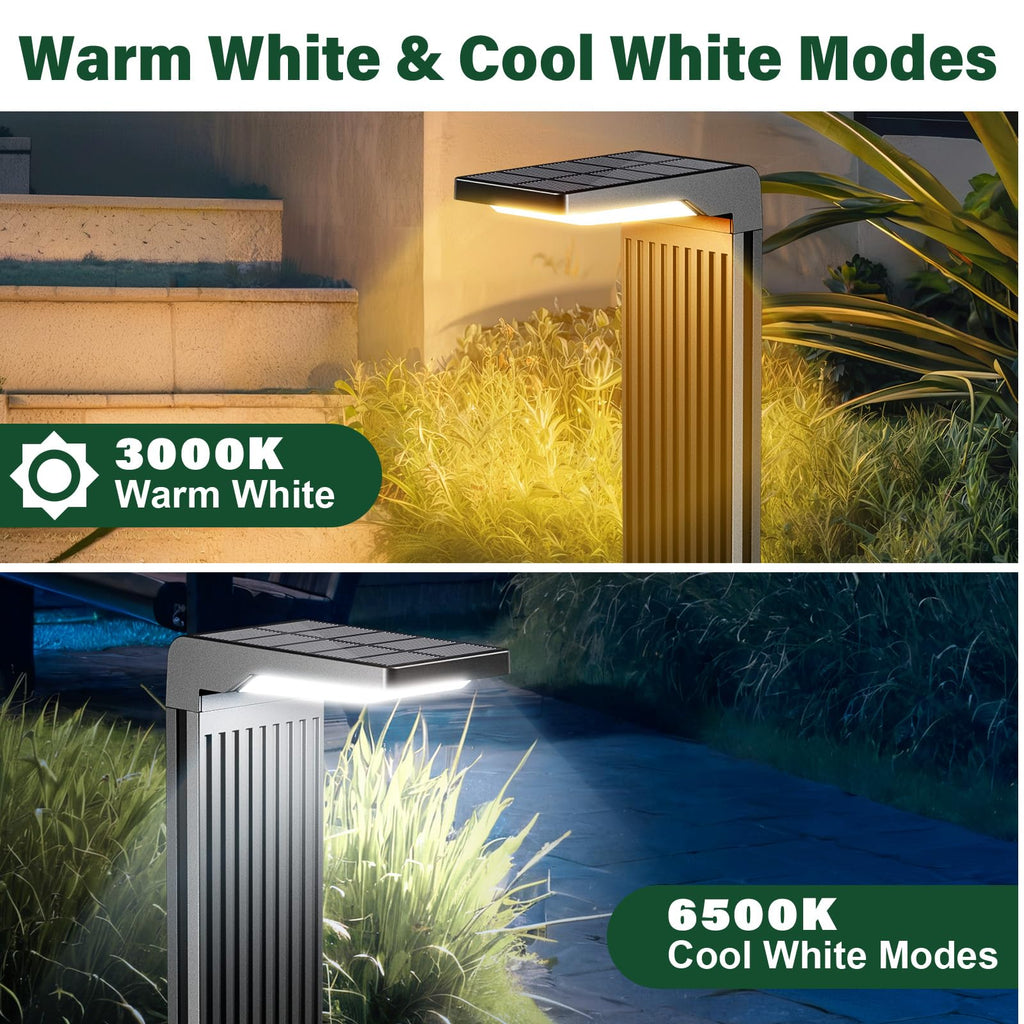 Solar Pathway Lights Outdoor Warm/Cool White, 6Pack