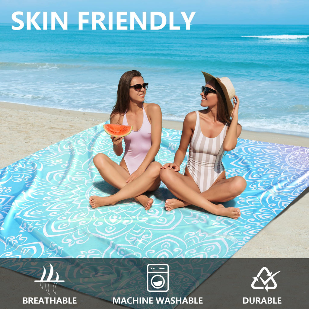 Beach Blanket Waterproof Sandproof Quick Drying Mat for 1-8 Adults