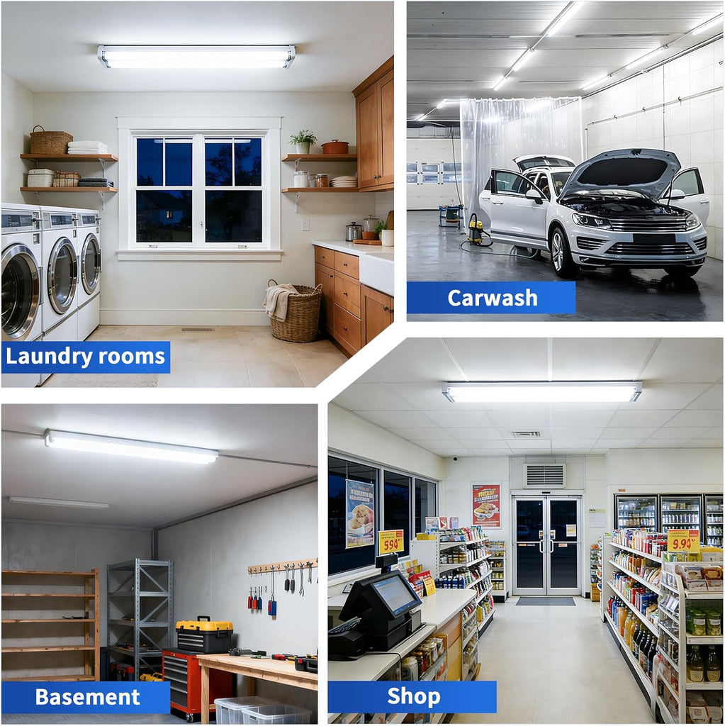 T8 4FT LED Type A+B Light Bulbs, 24W 3200LM 5000K Daylight White, Plug and Play or Ballast Bypass, 4 Foot Flourescent