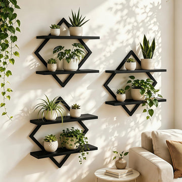 Set of 3 Wall Plant Holder, Black