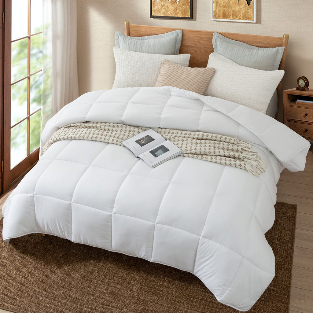Down Alternative 108x98 Comforter All Season Duvet Insert-Ultra Soft Double Brushed Microfiber Quilt Cover