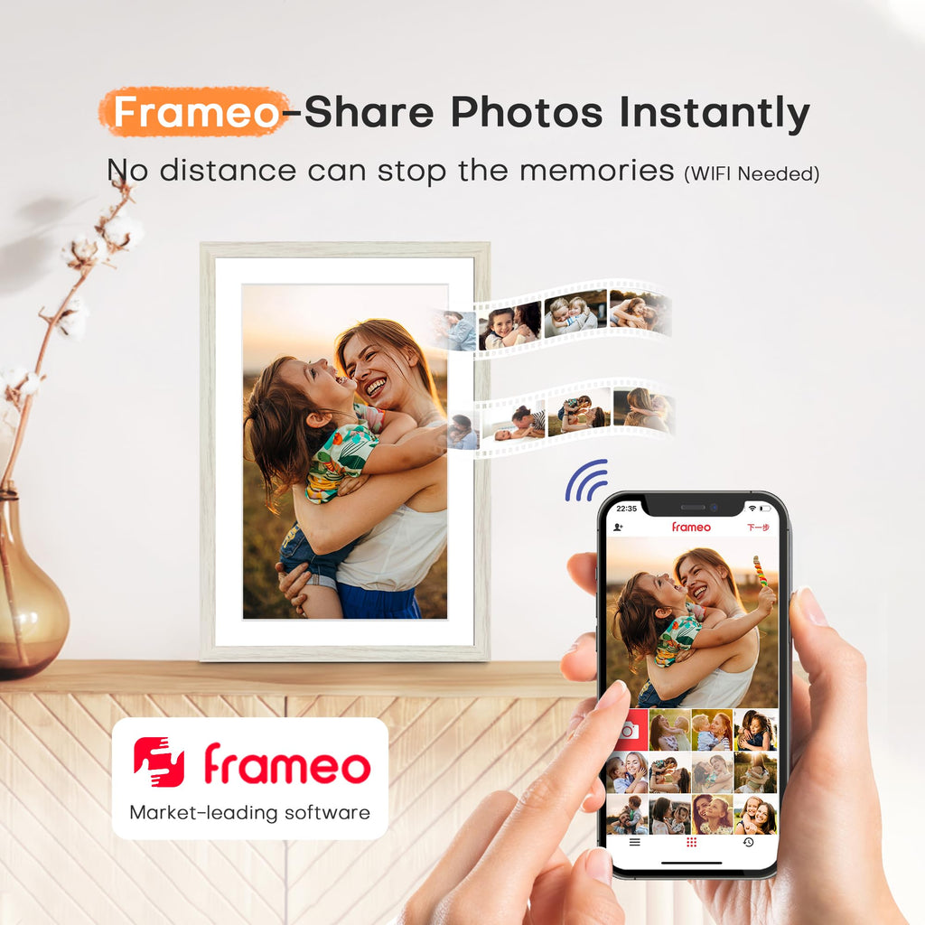 10.1'' Digital Picture Frame, 32GB Frameo Electronic Photo Frame WiFi