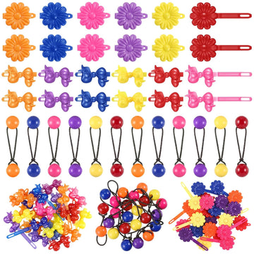 60 Pcs Girls Barrettes Hair Clips Ponytail Ties, ovely Style