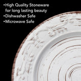 Trellis White 16-Piece Stoneware Dinnerware Set, Service for 4, Distressed White Finish