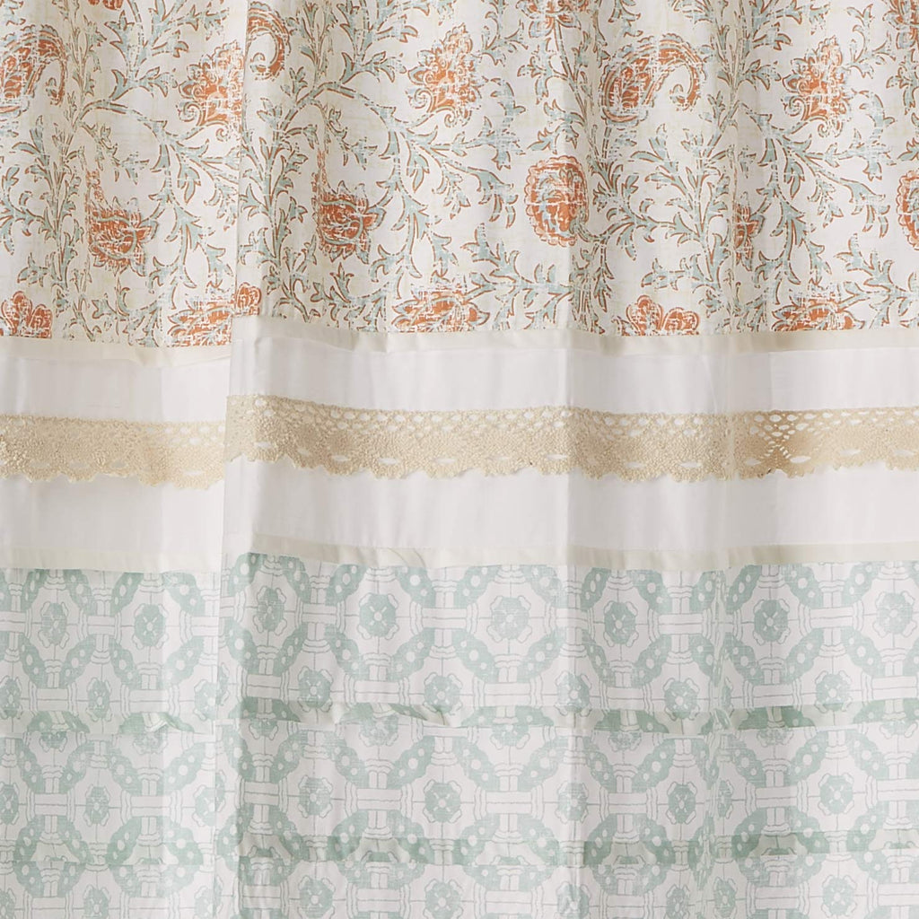 Shabby Chic Cotton Fabric, 72"x72", Coral