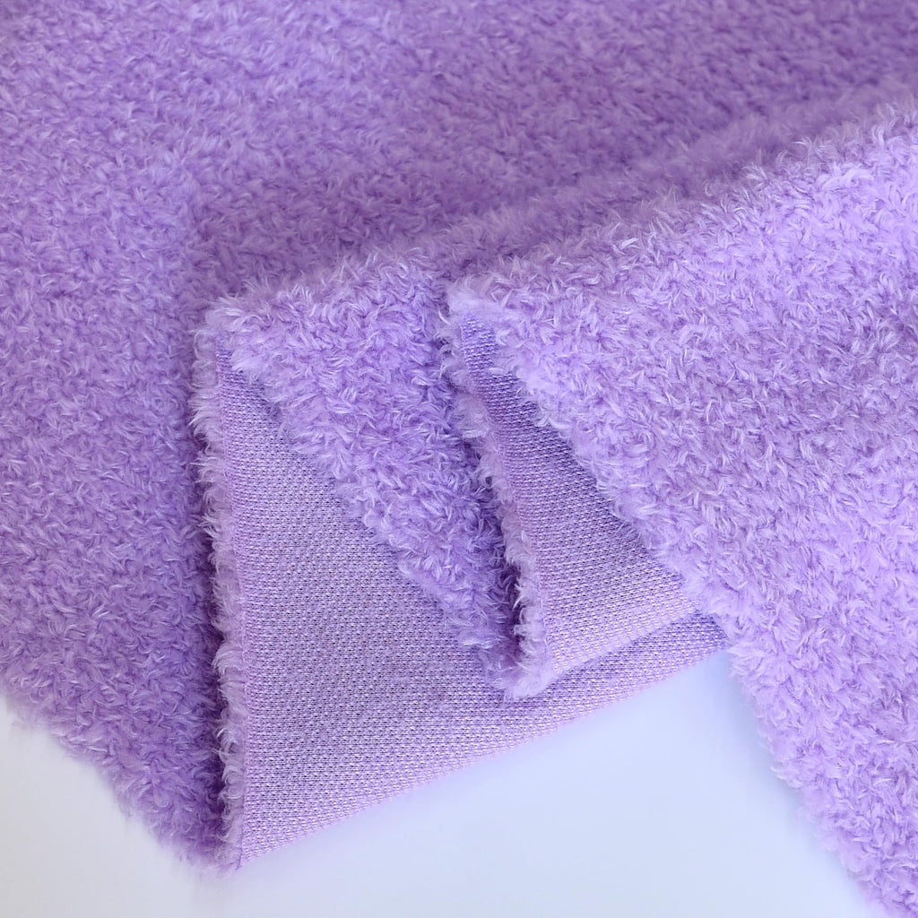 Light Purple Short Pile Faux Fur Plush Fabric, 63" Wide, 1 Yard