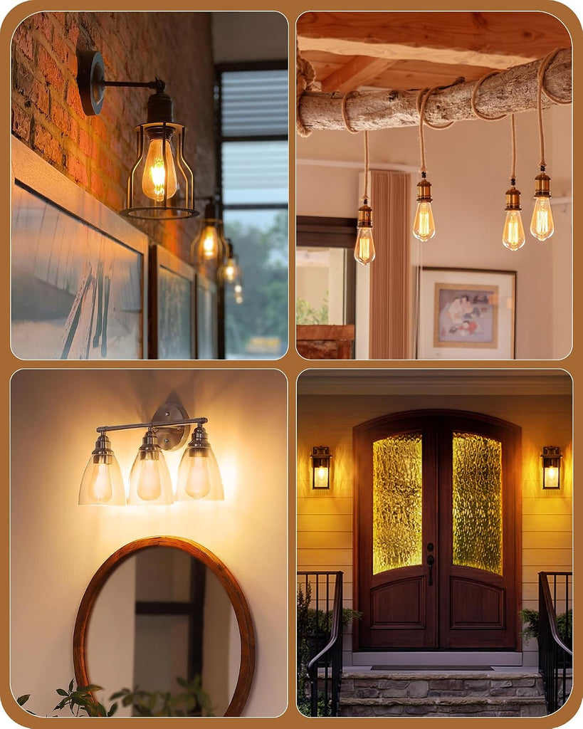 6 Pack Vintage LED Edison Bulbs ST64 Dimmable Led Light Bulb 2200K