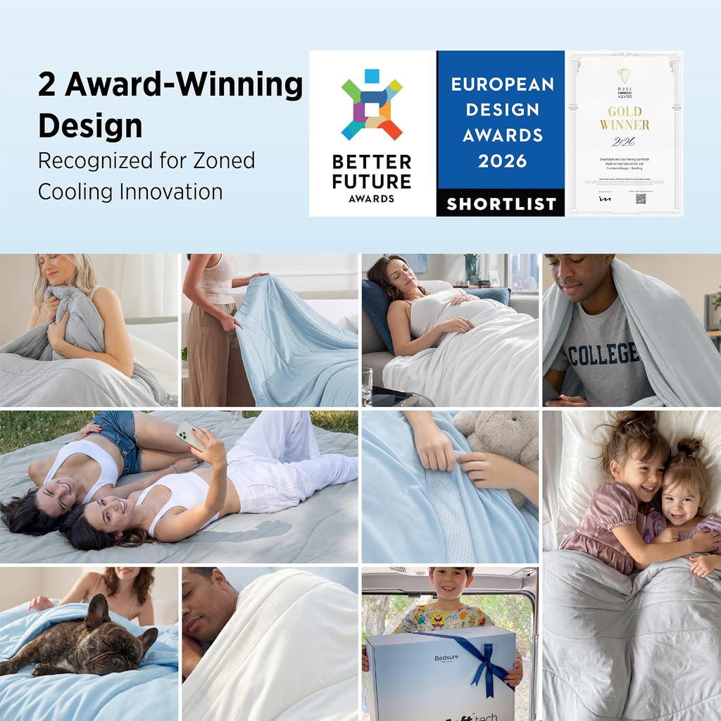 CoolOxy Cooling Comforter King Size - 4X Breathable & Q-Max>0.45 Summer Comforter, Cooling Blankets for Hot Sleepers