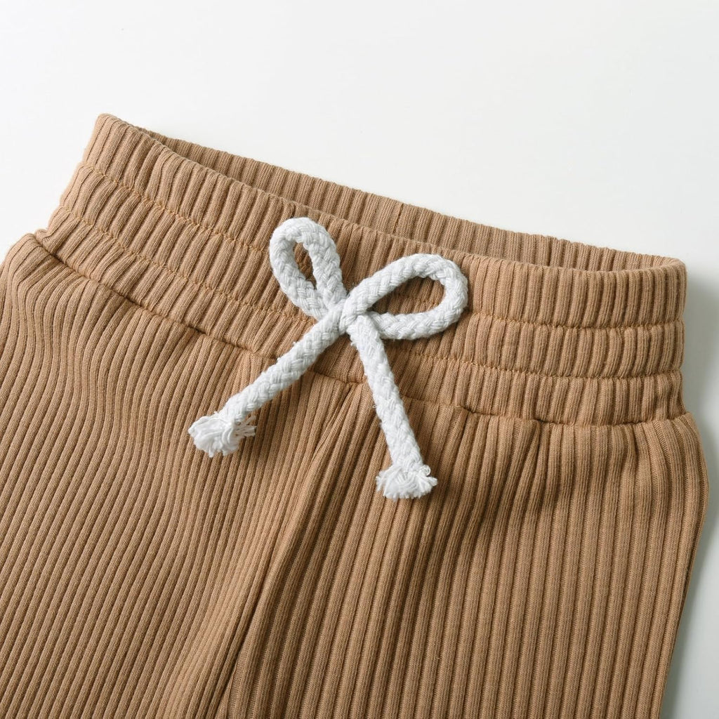Newborn Baby Boy Girl Clothes Ribbed Cotton Long Sleeve Romper and Pants Outfits Set
