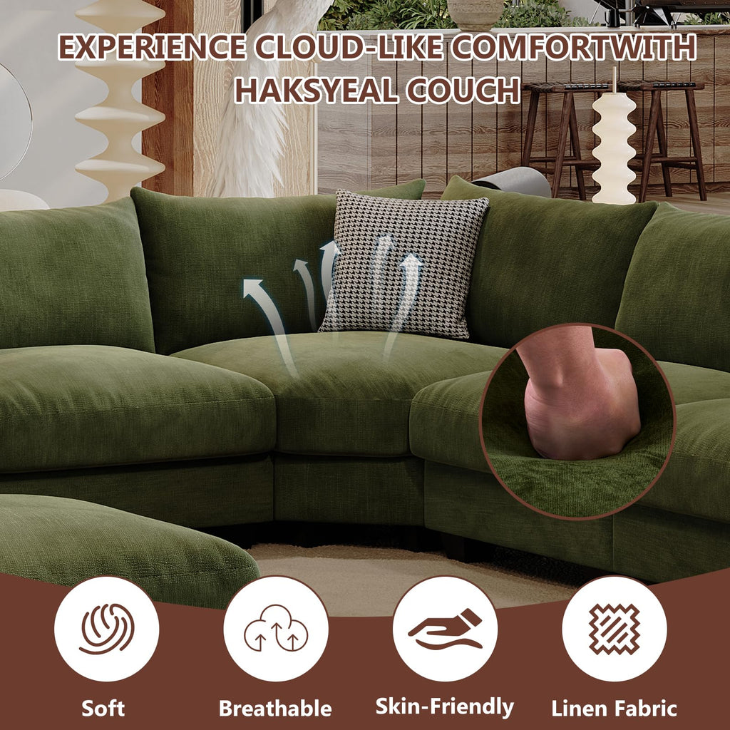 107" L Shaped Sectional Couches with Cup Holder