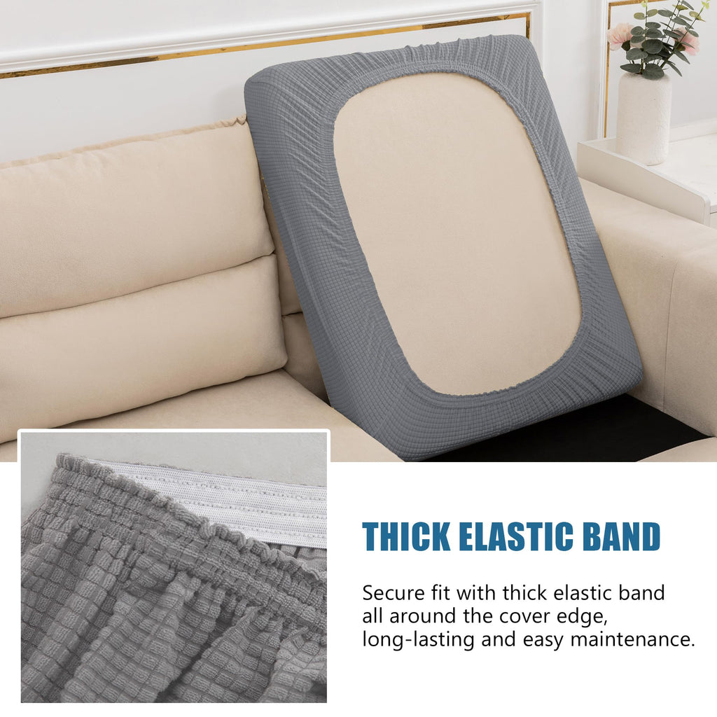 Water-Resistant Spandex Couch Cushion Covers, Stretch Sofa Settee Slipcover Furniture Protector, Washable (Sofa