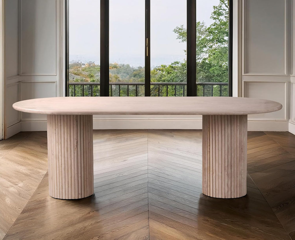 Messina Brown Marble Dining Table