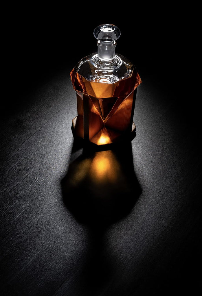Diamond Decanter for Whiskey, Liquor, Scotch, Rum, Bourbon, Vodka, Tequila - 750ml Clear Glass Alcohol Dispenser