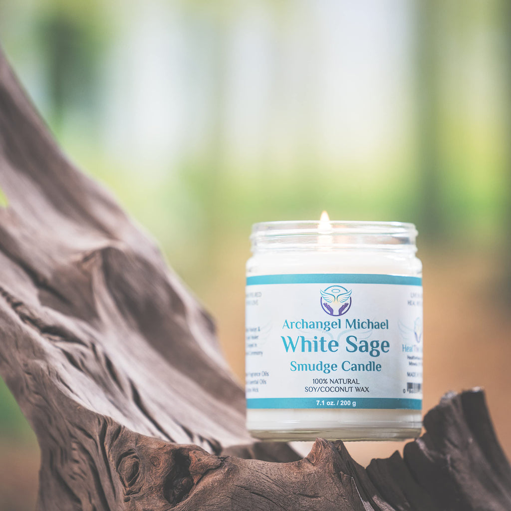 White Sage Candles for Cleansing House Chakra Healing | Energy Cleansing Smudge Candle | Natural Aromatherapy Candle