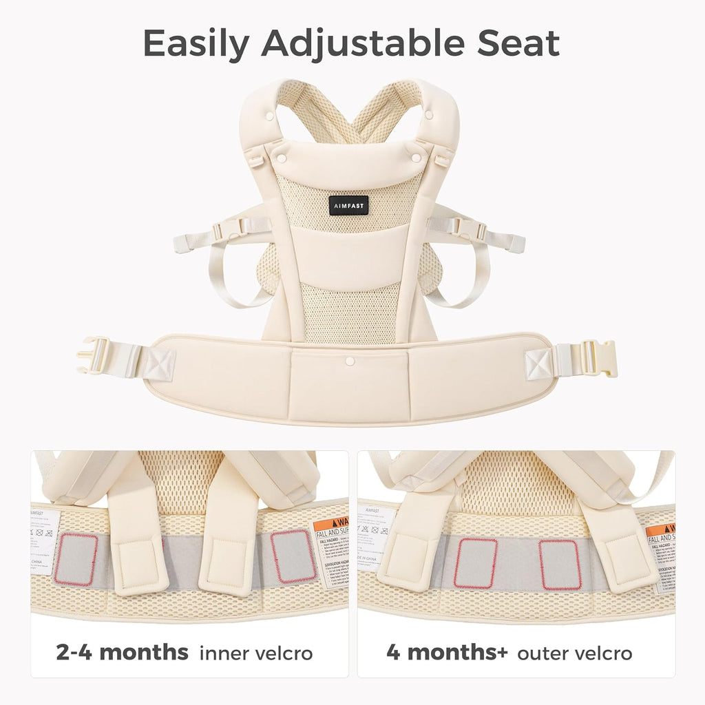 Breeze Baby Carrier, Breathable 3D Air Mesh, Ergonomic Hip-Healthy Baby Carrier with M-Cloud, Plus Size