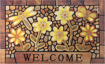 Welcome Mat Non Slip Rubber Back 24x36 Welcome Mats for Front Door | Large, Heavy Duty, Absorbs Moisture and Dirt