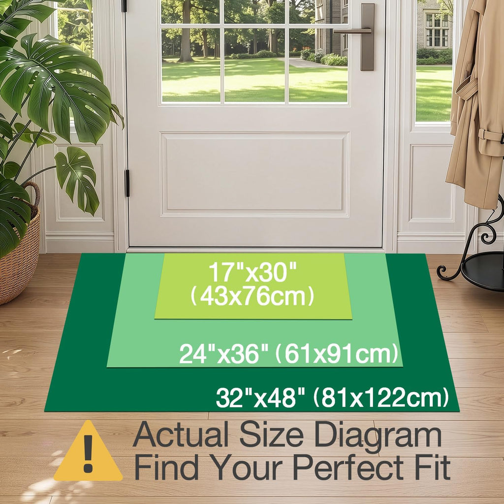 Ultra Thin Indoor Door Mat 24"x36", Entrance Doormat, Light Gray | 0.14" Ultra Thin, Dirt-Trapping & Absorbent
