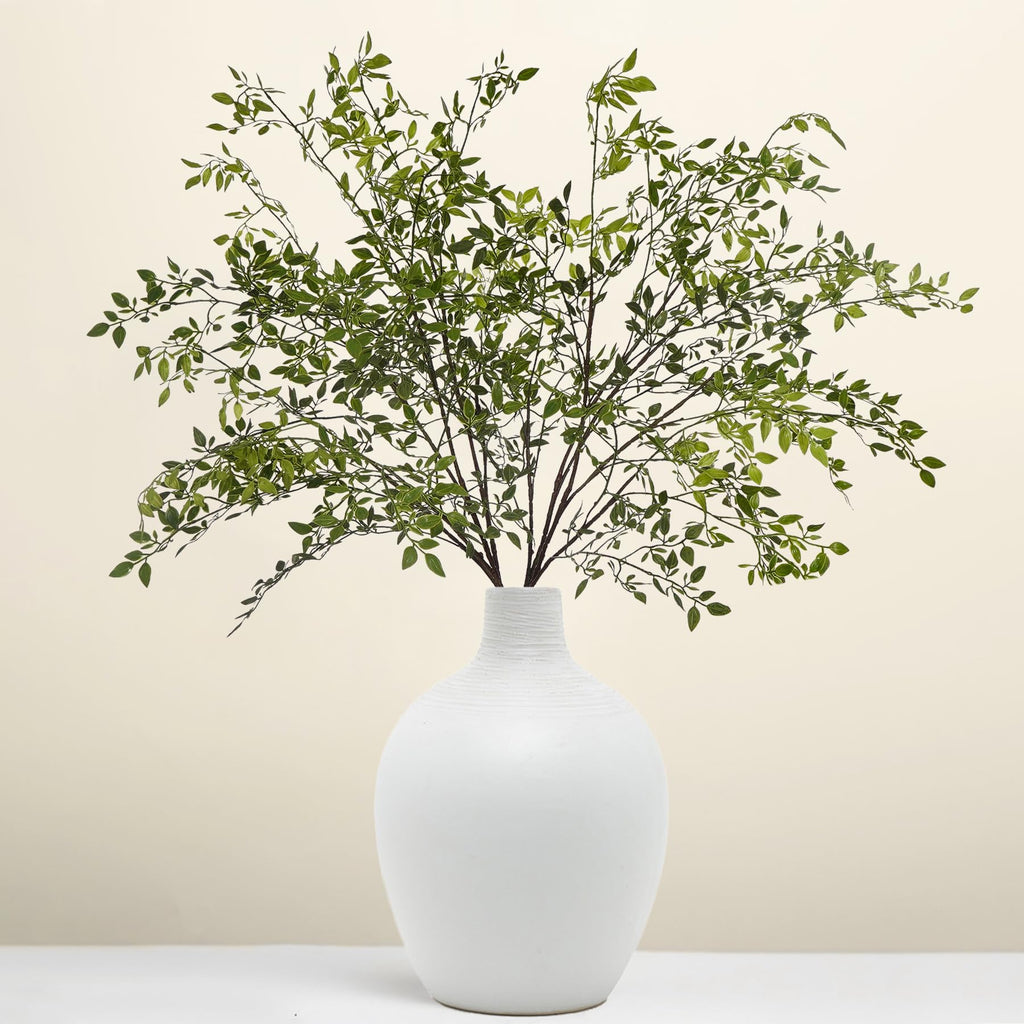 Fake Plants Eucalyptus Stems, Plastics Ficus Stems for Vase Artificial Plants, Greenery Stems Branches for Vase Faux