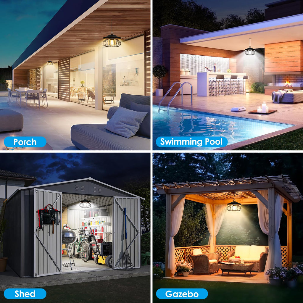 Solar Shed Light Outdoor Indoor, Bright 5 Modes (Daytime Available) Lamp with 3 Color Temps Dual Motion Sensor