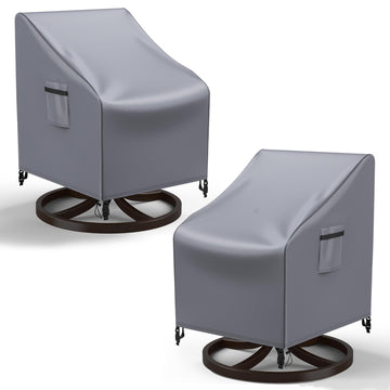 Outdoor Swivel Lounge Chair Cover Waterproof, 2 Pack Heavy Duty Patio Rocking Chair Covers for Outdoor Furniture, 33"